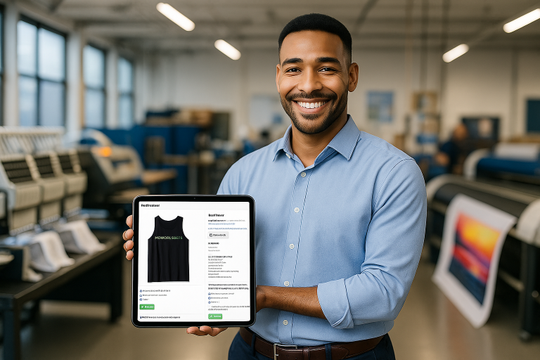 Person working on screen printing